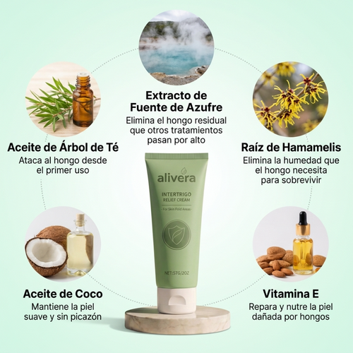Alivera® Anti-Tiña Inguinal - Formula natural para hongos en la piel